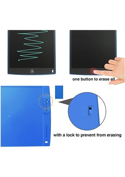 12 Inc Writing LCD Grafik Dijital Kalemli Çizim Tableti Yazı Tahta Not Yazma Eğitim Tableti
