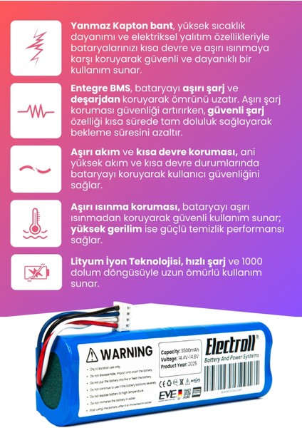 Xiaomi Vacuum Mop 2 (STYTJ03ZHM) Robot Süpürge Bataryası 3500MAH (Maksimum Kapasite) modelleri
