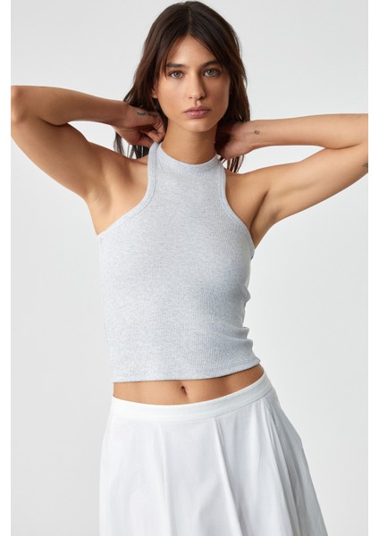 Jroksy Kadın Slim Halter Yaka Kolsuz Grimelanj Atlet