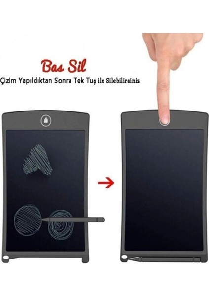 Tablet LCD 8.5inç Dijital Kalemli Çizim Yazı Tahtası Grafik Not Yazma Eğitim Tableti