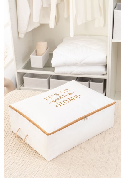 Büyük boy baza altı yastık ve yorgan seti, 62x46x22, polyester, bej ve beyaz renk modelleri