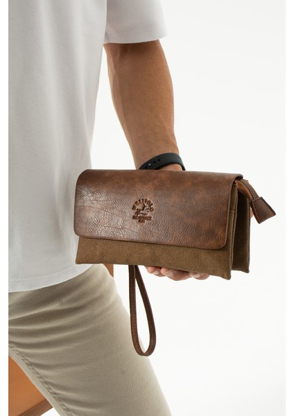 West Polo 5008 Kanvas El Çantası El Portföyü Clutch Çanta