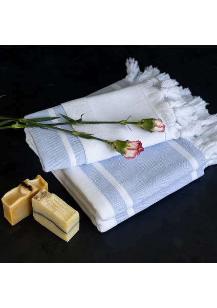 Diamond Terry Peştemal Havlu - Premium Kalite, Yumuşak, Emici Pamuk - Mavi fiyatları