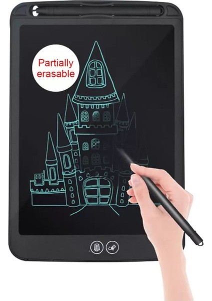 12" Büyük Boy Dijital Çocuk Yazı Tahtası Grafik Çizim ve Resim Tableti LCD