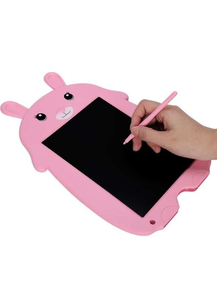 Pembe Tavşan Şekilli Dijital Çocuk Yazı Tableti Çizim Tahtası LCD 9 Inc Ekranlı modelleri