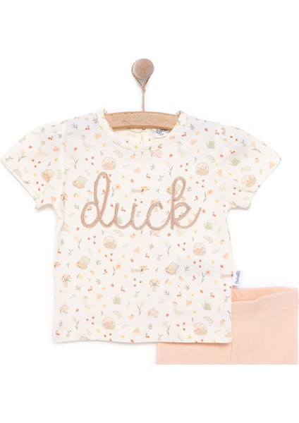 Yenidoğan Cute Duck Tshirt-Patiksiz Alt Kız Bebek
