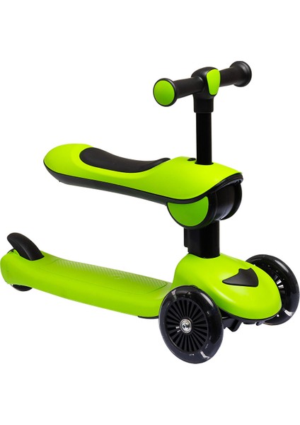 Funride Oturmalı Işıklı Scooter Yeşil