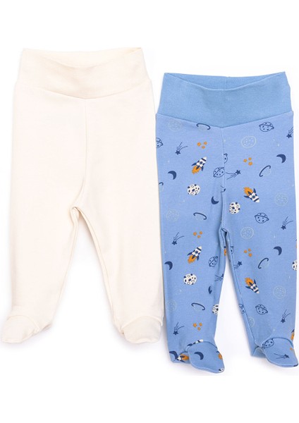 Yenidoğan Geniş Bel Zürafa Desenli 2li Patikli Alt Erkek Bebek