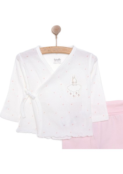Yenidoğan Mini Heart Zıbın-Şapka-Patikli Alt 3lü Set Kız Bebek