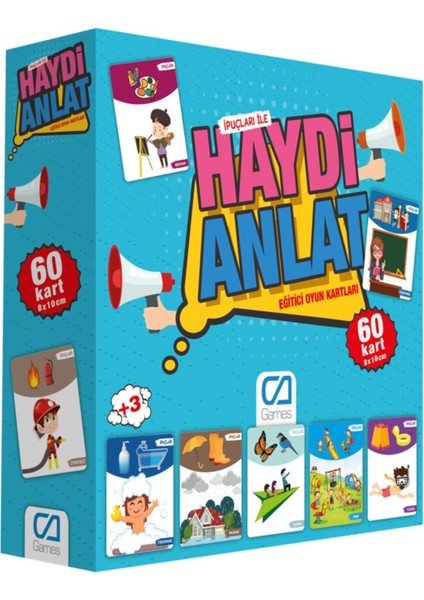 Haydi Anlat 60 Kartlı Ipuçlu Eğitici Çocuk Oyun Kartları Aile Oyunu