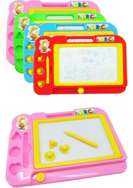 Oyuncak Mıknatıslı Yazı Tahtası Orta Boy Yaz Sil Yazı Kalemi Ile Beraber 2 Renkli