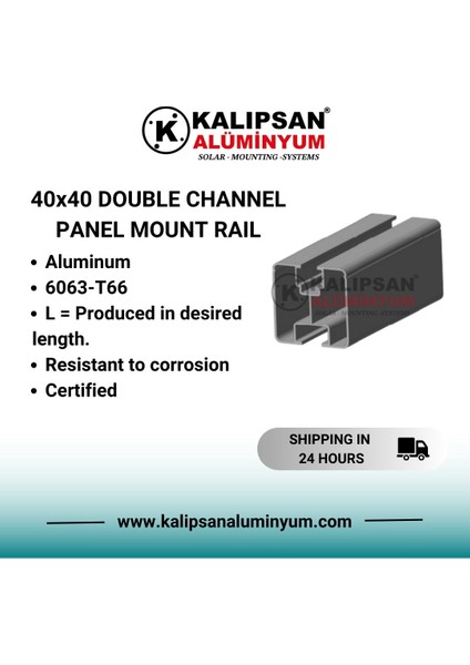 40X40 Alüminyum Çift Kanallı Ray Profili -1500 MM 4 ADET modelleri