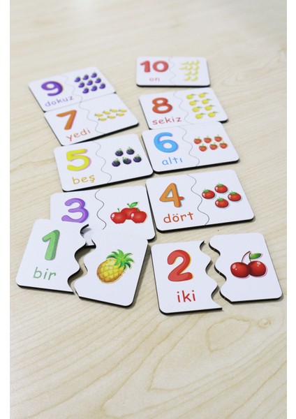 Notpa Zeka Kartı 'rakamları Öğreniyorum Seti' 20 Parça (10 Adet Ikili) modelleri