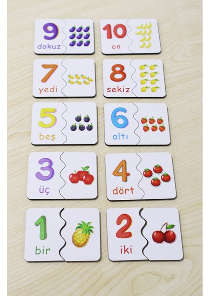 Notpa Zeka Kartı 'rakamları Öğreniyorum Seti' 20 Parça (10 Adet Ikili) fırsatları