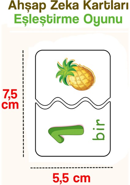 Notpa Zeka Kartı 'rakamları Öğreniyorum Seti' 20 Parça (10 Adet Ikili) indirimleri