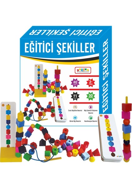 Eğitici Şekiller Ipe Dizme Boncuk Sıralama Speedy Bak Diz Boz