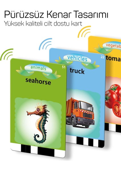 Erken Öğrenim Kartları -Ingilizce Konuşan Sesli Flash Kartlar 112 Kart 224 Görsel Mavi fırsatları