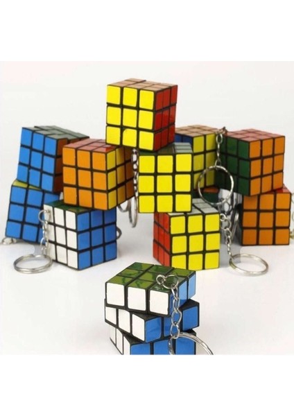 12 Adet Mini Rubik Zeka Küpü (Sabır Küpü) 3x3 Anahtarlık fiyatları