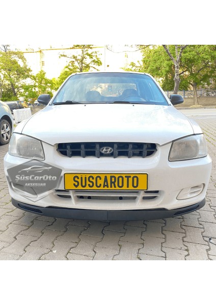 Hyundai Accent Admire Milenyum 2000-2006 Uyumlu Üniversal V2 Laguna Lip Esnek Ön Lip 2 Parça Tampon Altı Dil Karlık Ön Ek
