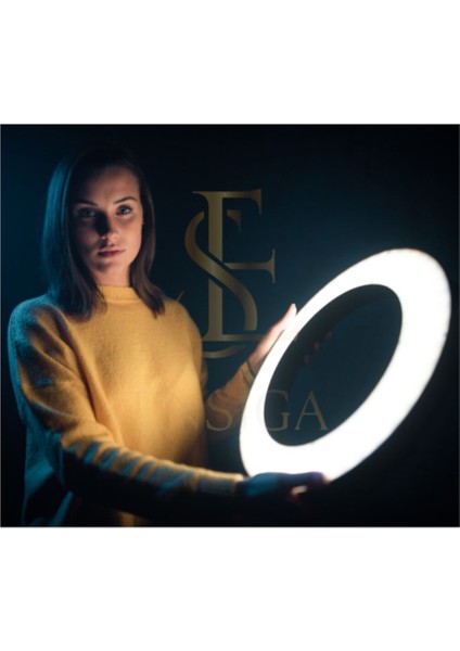 8 Inç Ring Light Megalux Youtuber Makyaj Güzellik 5500k 48w Kuaför Kit Çantalı Ve Kumandalı