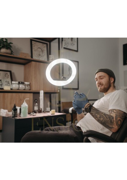 8 Inç Ring Light Megalux Youtuber Makyaj Güzellik 5500k 48w Kuaför Kit Çantalı Ve Kumandalı modelleri