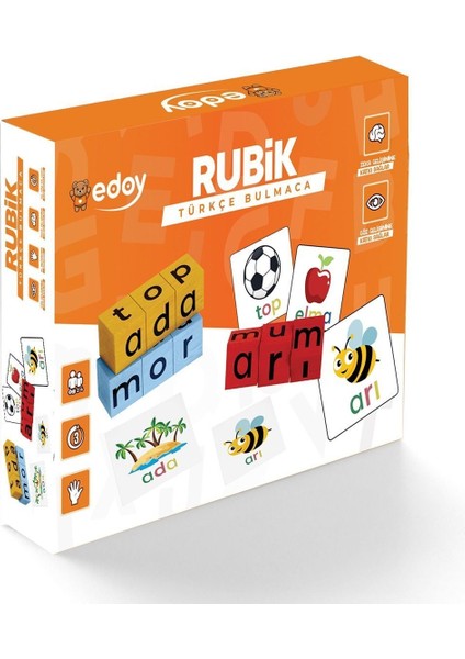 Montessori Eğitici Oyun - Rubik Türkçe Bulmaca Oyunu - Harfleri Tanımak Için Eğlenceli Çözüm