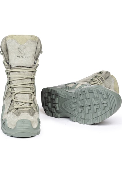 Guard x Fermuarsız Süet Deri Bot Mint Yeşili