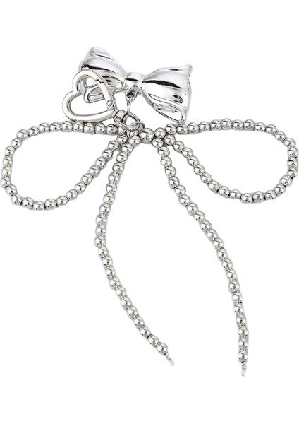 Zakol Y2K Kore Sevimli Boncuklu Inci Ilmek Anahtarlık Kadınlar Için Kızlar Metal Yay Kolye Çanta Dekorasyon Aksesuarları Renk: Şerit Renk Seti 2 (Yurt Dışından)