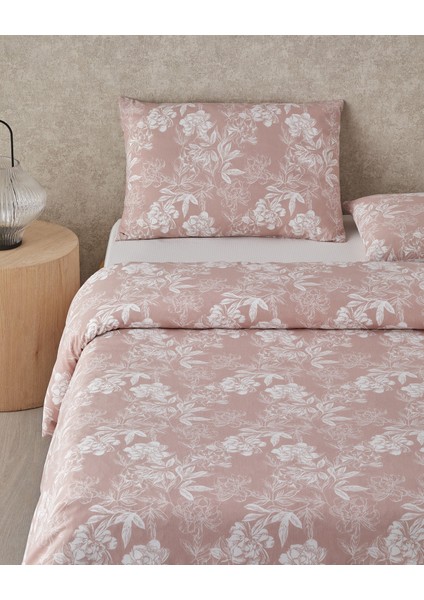 Floral Vine Kolay Ütülenir Tek Kişilik Nevresim Takımı 160 x 220 cm Pembe