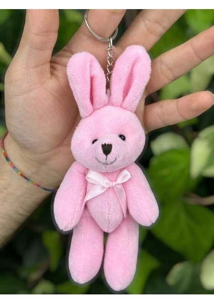 Hareketli Peluş Tavşan Anahtarlık Pembe (Yurt Dışından)