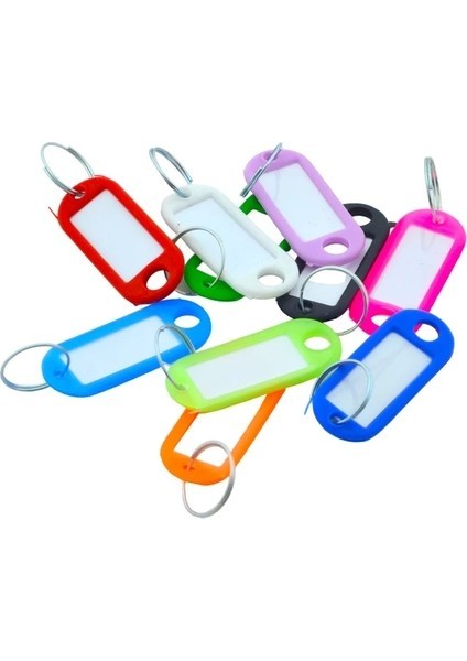 Plastik Isim Yazılabilen 10 Adet Anahtarlık (5CMX2CM) (Yurt Dışından)