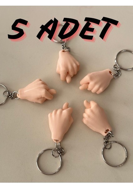 Nah Anahtarlık 5 Adet El Işareti Komik Sevimli El Işareti Anahtarlık Nah Işareti Ten Reng (Yurt Dışından)