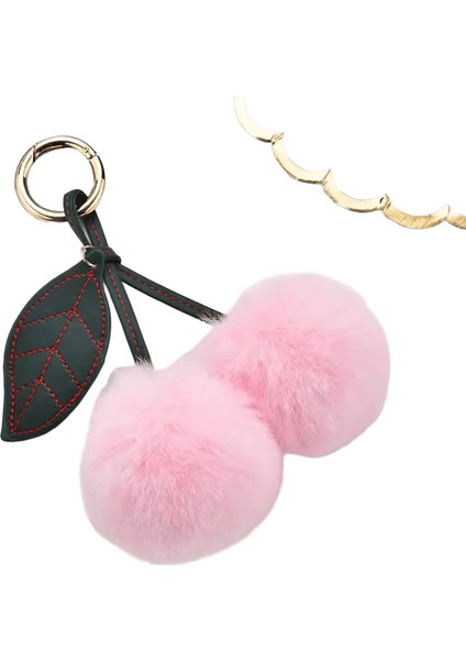 Yeni Kiraz Peluş Anahtarlık Güzel Kabarık Tatlı Anahtarlık Çocuk Hediye Kadın Çanta Charm Kolye Sırt Çantası Araba Anahtar Aksesuarı (Yurt Dışından)