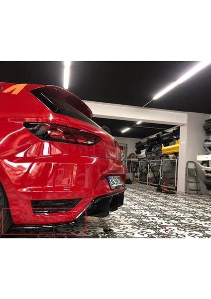 Seat Leon Mk3.5 Fr Aero Arka Flap Set Piona Black Plastik 2017 - 2020 modelleri