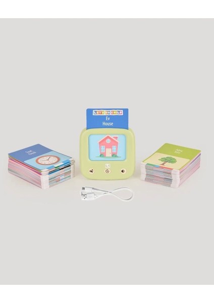 Öğretici Türkçe-Ingilizce Konuşan Flash Kartlar-Yeşil LC-31050