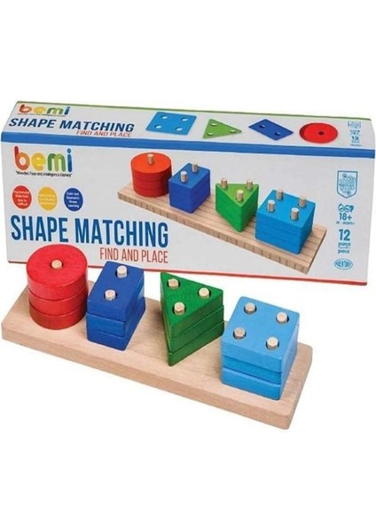 Geometrik Ahşap Bul-Tak - Geometrik Şekil Yerleştirme Oyunu