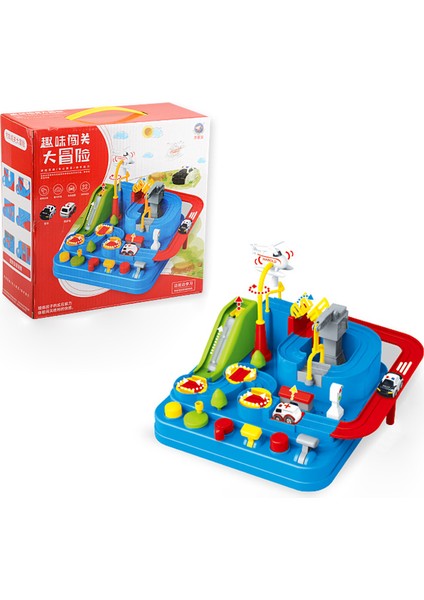 6719 Yarış Pistleri Araba Macera Oyuncakları Şehir Kurtarma Okul Öncesi Eğitici Oyuncak Araç Pisti Playsets-Kırmızı/mavi (Yurt Dışından)