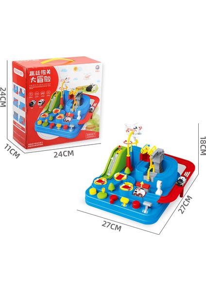 6719 Yarış Pistleri Araba Macera Oyuncakları Şehir Kurtarma Okul Öncesi Eğitici Oyuncak Araç Pisti Playsets-Kırmızı/mavi (Yurt Dışından)