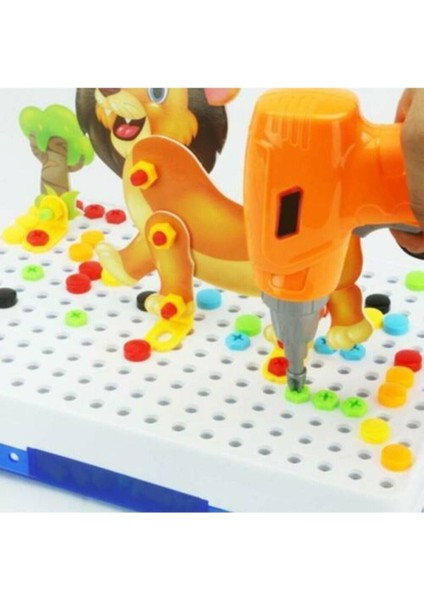 11B Matkaplı Vidalama ve 3D Yaratıcı Mozaik Puzzle 198 Parça Creative Portable Box Yapı LEGO Oyunu indirimleri