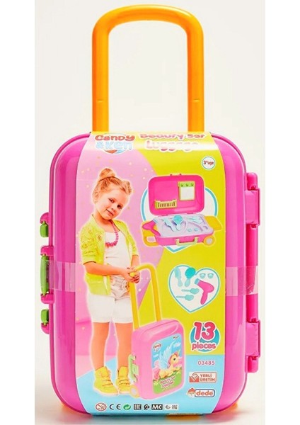 Kız Çocuk Valizli Bavullu Güzellik Seti Bavul Valiz Oyuncak Bavulum Valizim Set Dede 13 fiyatları