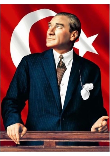 Kanvas Atatürk ve Bayrak Sayılarla Boyama Seti Rulo