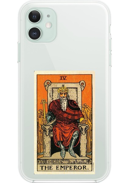 iPhone 11 Uyumlu Şeffaf Kılıf Tarot The Emperor Tasarımlı
