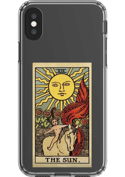 iPhone Xs Max Uyumlu Şeffaf Kılıf Tarot The Sun Tasarımlı