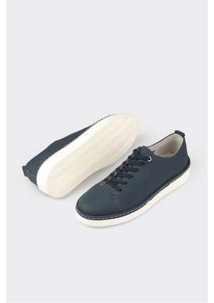 Lacivert Deri Erkek Günlük Ayakkabı modelleri