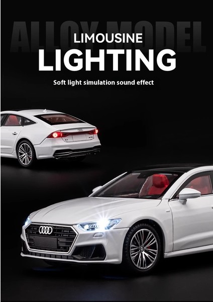 1:24 Audi A7 Ses ve Işık Bumerang Alaşımlı Araba Modeli (Yurt Dışından)