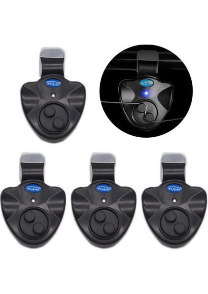 Balıkçılık Bite Alarm Balık Isırığı Alarmları Sesli LED Işık Göstergesi-4 Adet (Yurt Dışından)