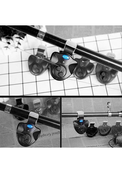 Balıkçılık Bite Alarm Balık Isırığı Alarmları Sesli LED Işık Göstergesi-4 Adet (Yurt Dışından)