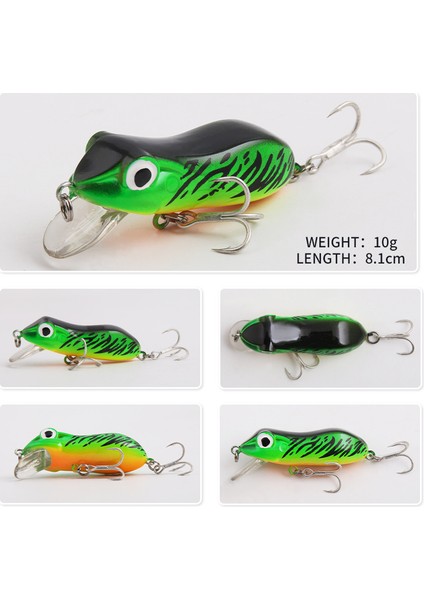 XY-605 5 Adet/takım Topwater Kurbağa Balıkçılık Cazibesi Sert Abs Taklit Kurbağa Crankbait Çift Kanca ile Mücadele (Yurt Dışından) modelleri