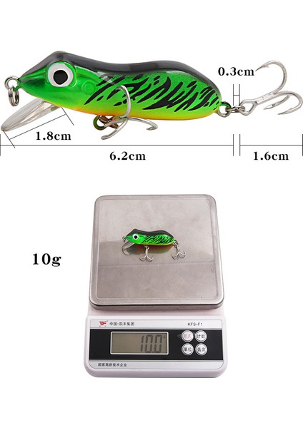 XY-605 5 Adet/takım Topwater Kurbağa Balıkçılık Cazibesi Sert Abs Taklit Kurbağa Crankbait Çift Kanca ile Mücadele (Yurt Dışından) indirimleri