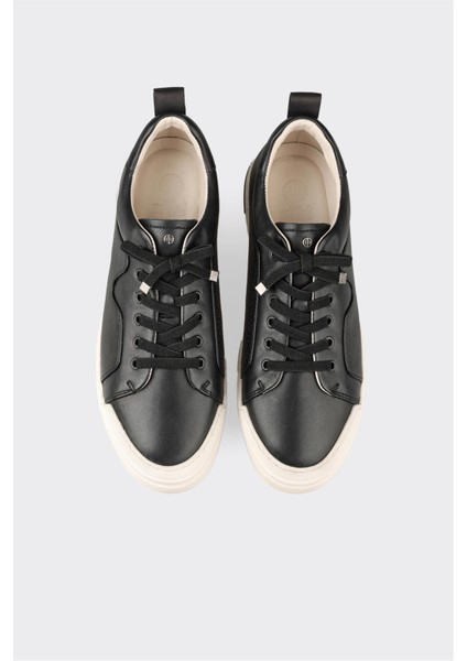 Siyah Deri Erkek Spor Ayakkabı fırsatları